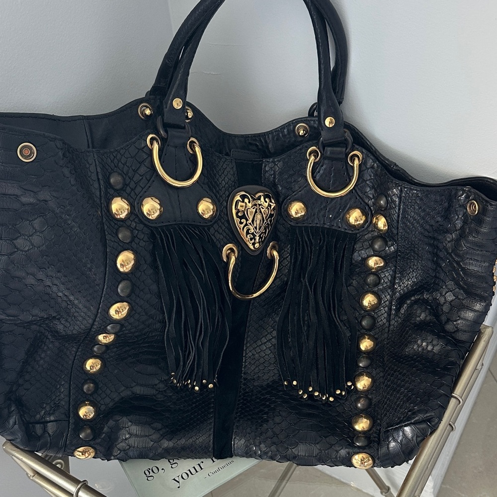 Gucci Black and Gold Embellished Tote